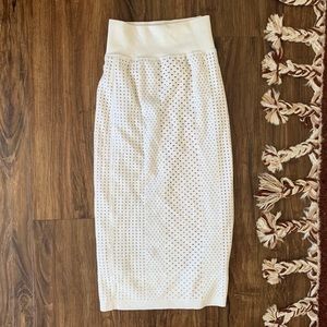 Express Creme Pencil Skirt